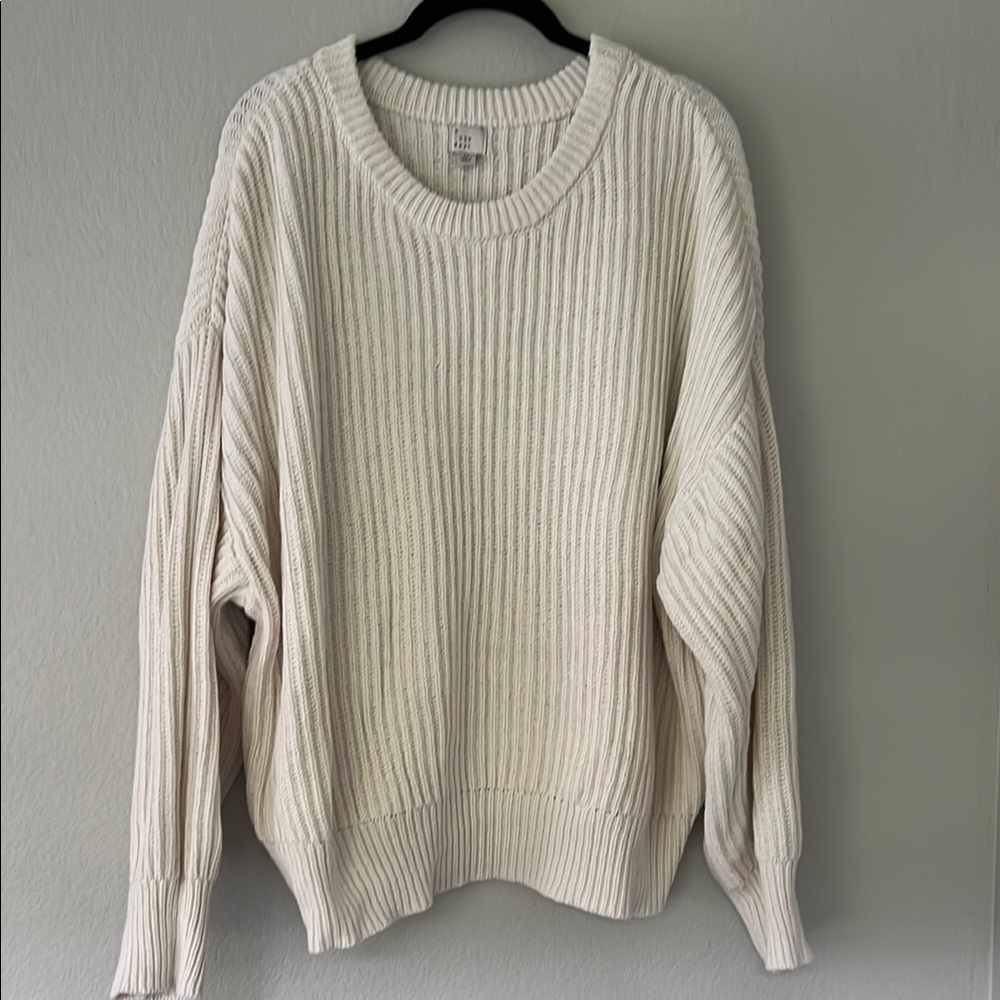 a new day Cream Crew Neck Sweater Chunky Knit